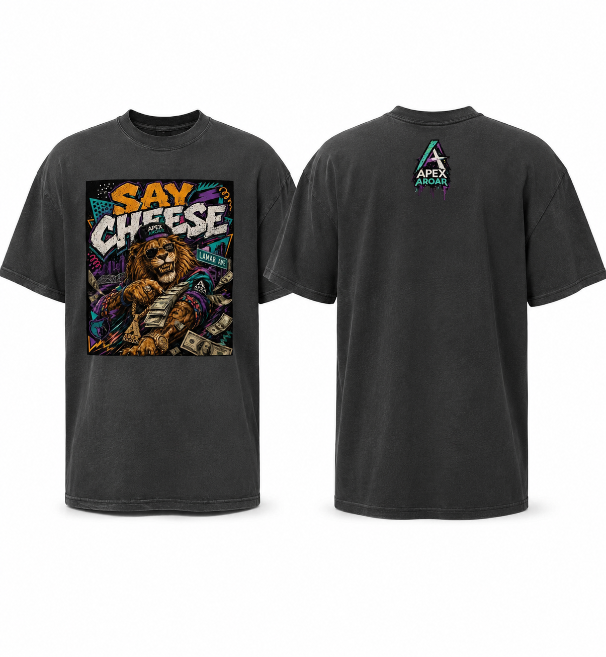 Say Cheese Oversized faded t-shirt